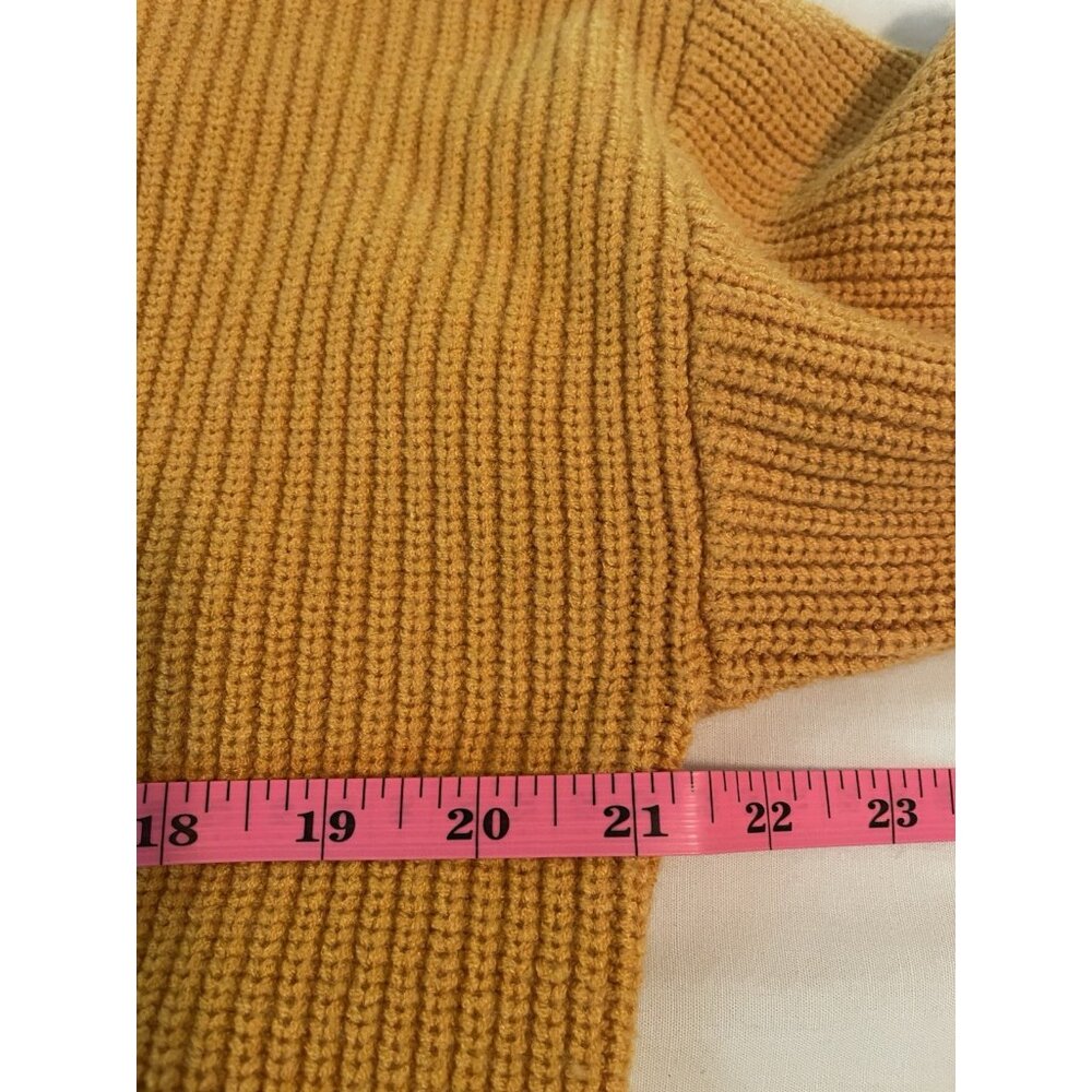 New Zara Women's Mock Neck Long Sweater Dress Small Gold Yellow Minimalist - Picture 6 of 8